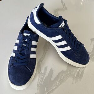 Adidas Campus Blue Suede and White Sneakers Mens Sz 8.5